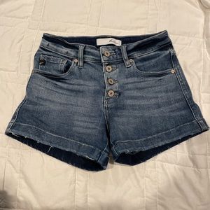 High waisted jean shorts